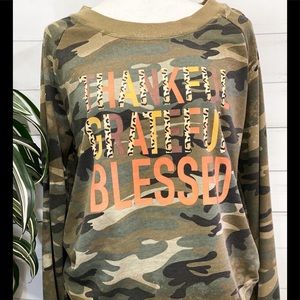 Thankful Blessed Camo Sweatshirt